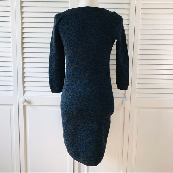 2/$25 LOFT Gray Cheetah Print Petite Sweater Dress Size XS - Picture 5 of 9